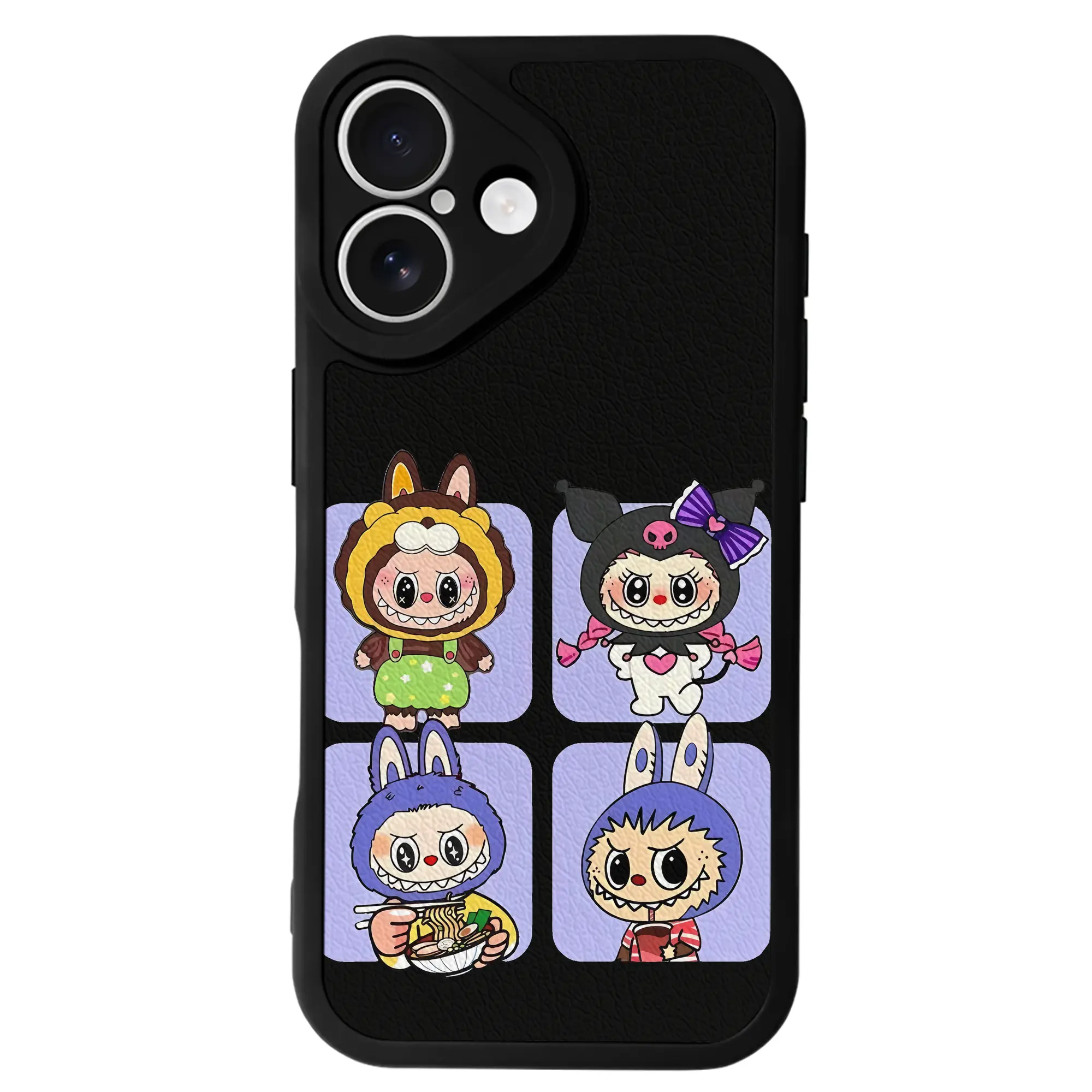 ラブブ グッズ ジモモ - IPhone 16シリーズ対応 ・ シリコンスマホケース ・ レザー調 ・ 高精度フィット ・ 耐衝撃 ・ ワイヤレス充電対応 ・ 精密カット